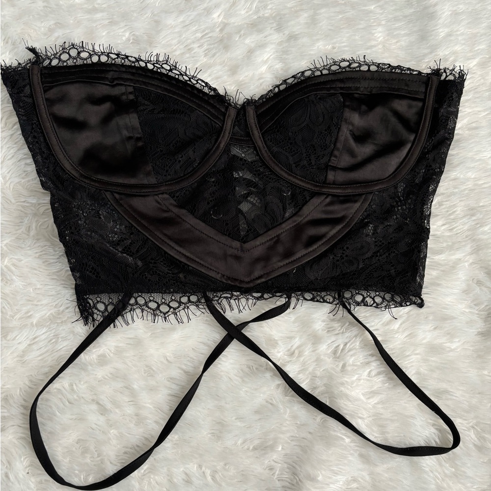 Black lace corset top